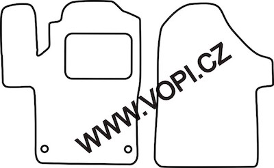 Koberec do kabíny Mercedes V/Vito/Viano/Marco Polo obytné auto 2015 -> Carfit 2 predné koberce (2975)